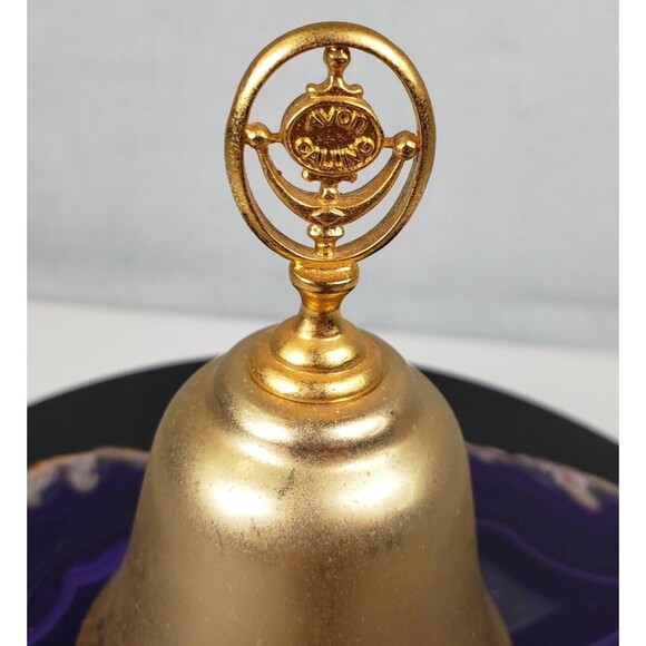 Vintage Brass Bell with AVON CALLING Design on the Handle Size 3" X 2" It Sounds - Picture 3 of 11